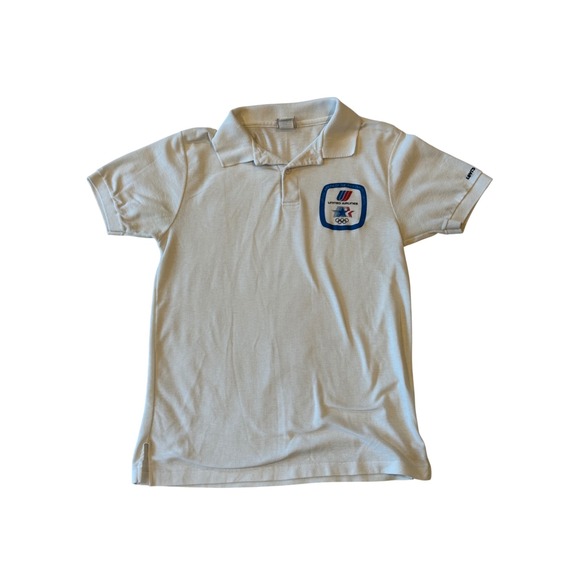 Vintage Levi's 1984 Olympics United Airlines Polo Shirt White Mens XS S